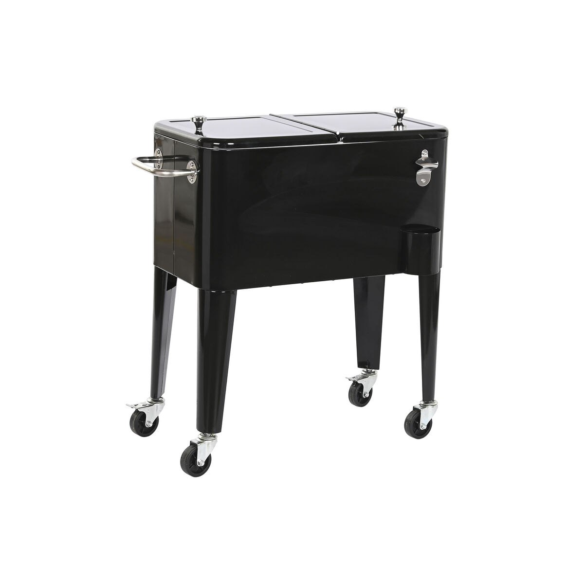 Frigorífico Portátil DKD Home Decor 74 x 43 x 83 cm Preto Aço Alumínio Polipropileno 56 L