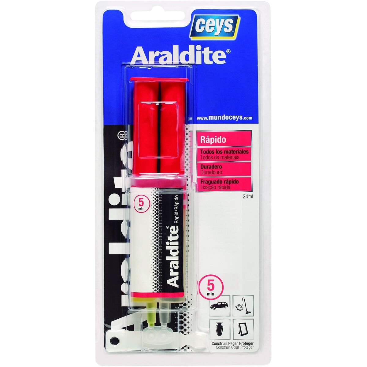 Cola Instantânea Ceys Araldite 510205 Rápido 24 ml 2 Peças