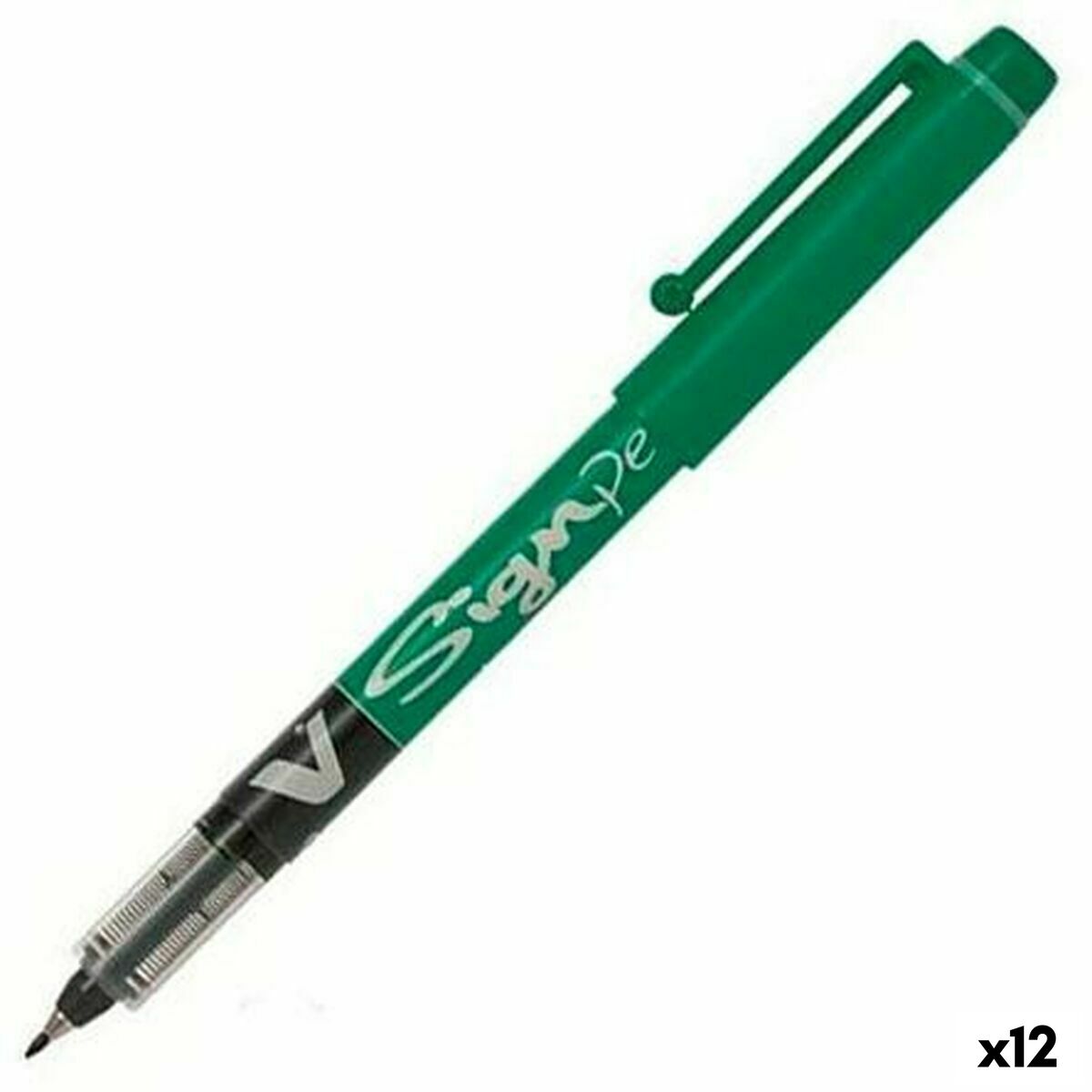 Esferográfica de tinta líquida Pilot V Sign Verde 0,6 mm (12 Unidades)