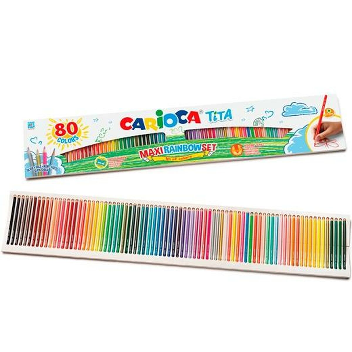 Lápis de cores Carioca Tita Multicolor 80 Peças