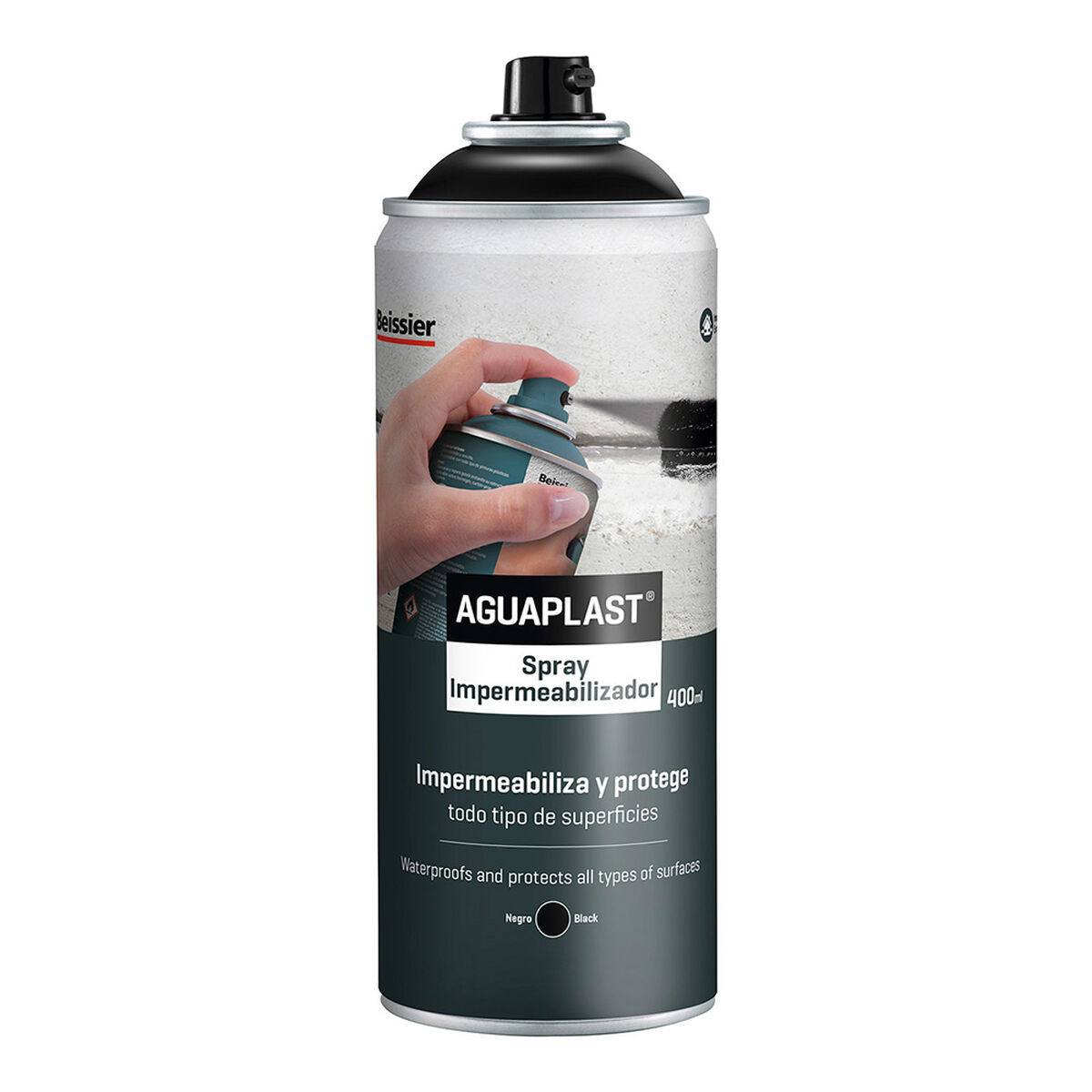 Impermeabilizante Aguaplast 70605-002 Spray Preto 400 ml