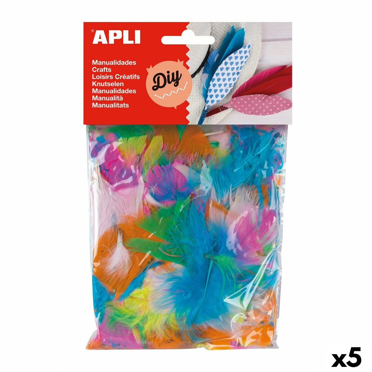 Plumas Apli Multicolor Plumas (5 Unidades)