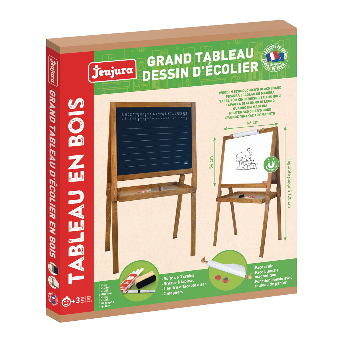 Quadro de Dupla Face Jeujura Large Drawing Board of Schoolboys
