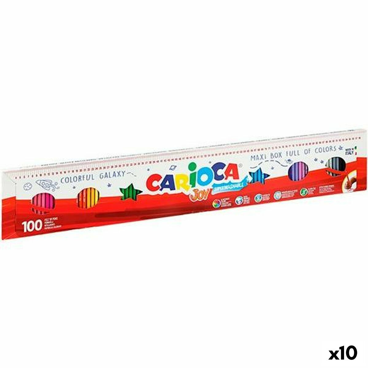 Conjunto de Canetas de Feltro Carioca Joy Colorful Galaxy Multicolor (10 Unidades)