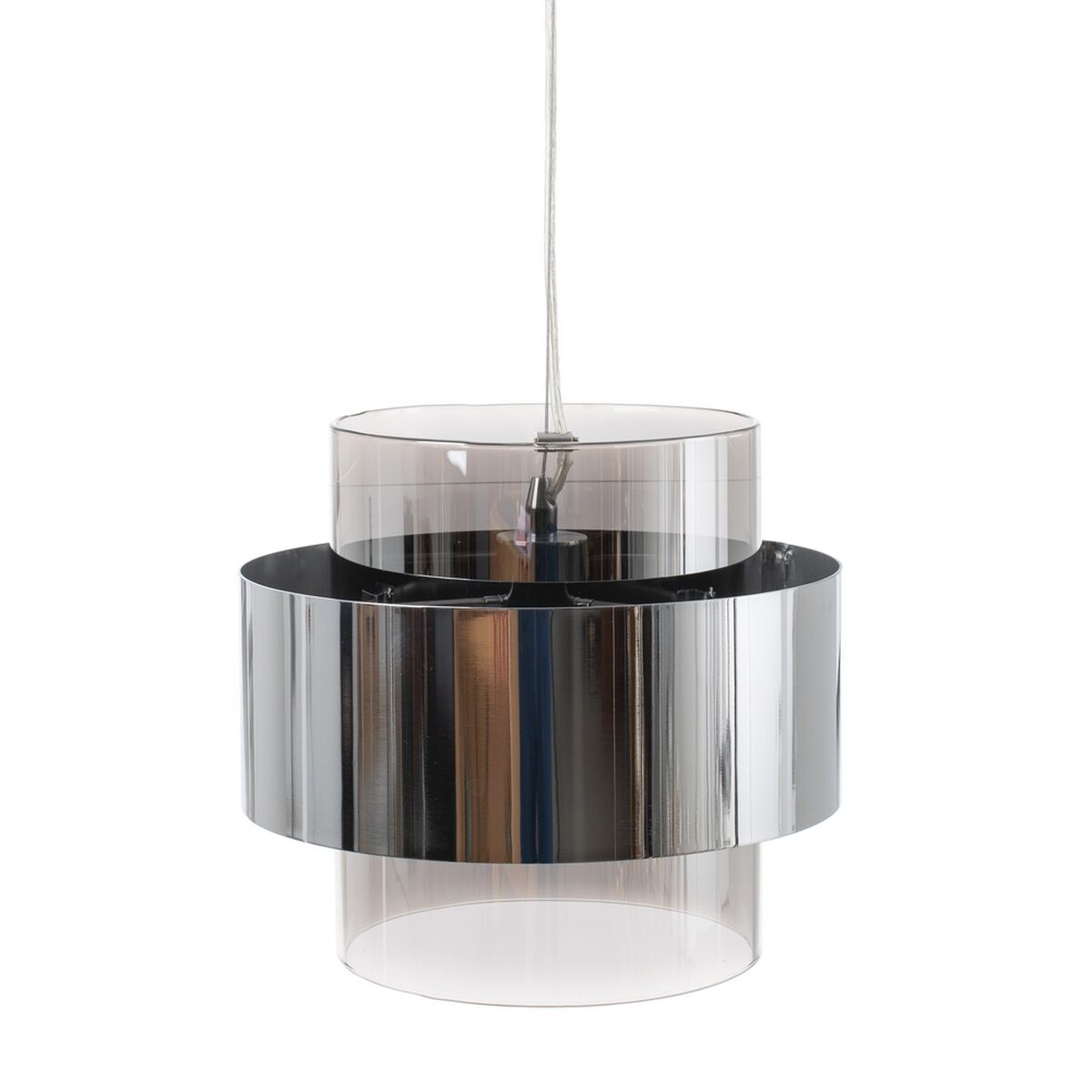 Candeeiro de teto 28 x 28 x 120 cm Cristal Metal Prata Ø 28 cm