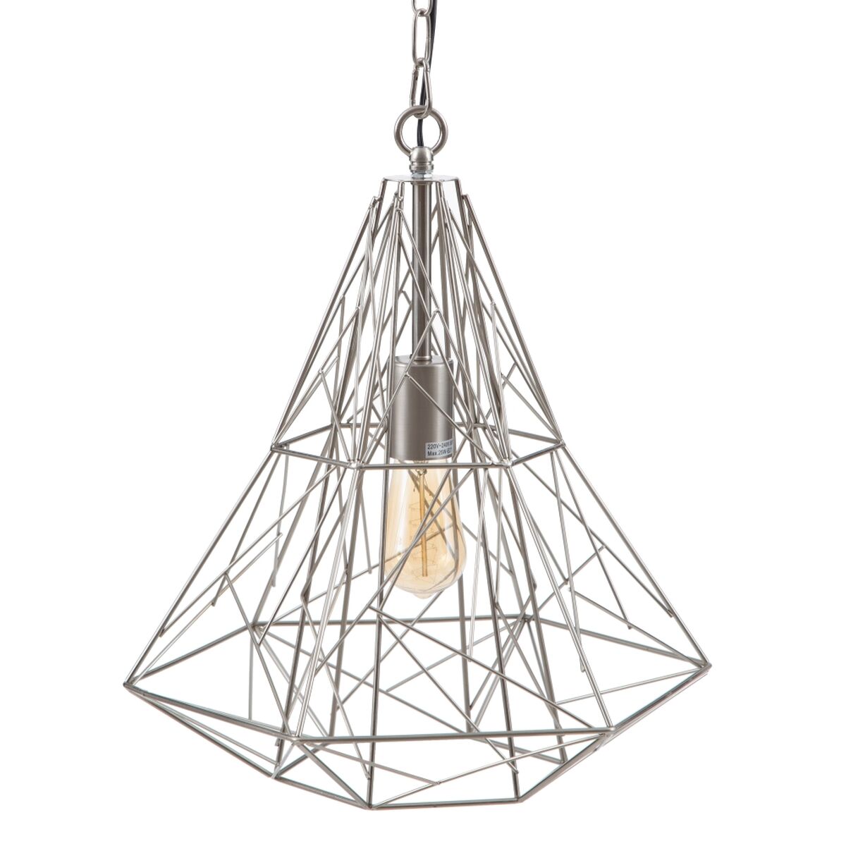 Candeeiro de teto Metal Prata 35 x 35 x 45 cm