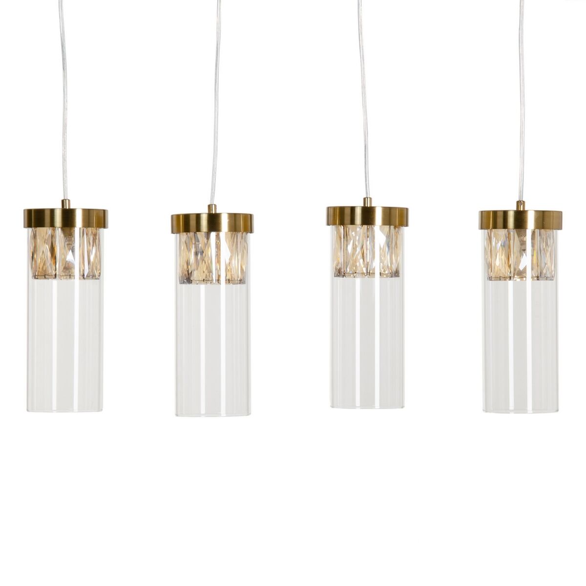 Candeeiro de teto 91 x 11 x 45 cm Cristal Dourado Metal