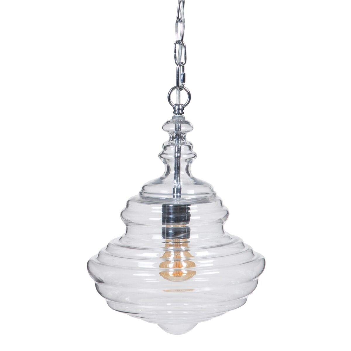 Candeeiro de teto 28 x 28 x 36 cm Cristal Metal Prata