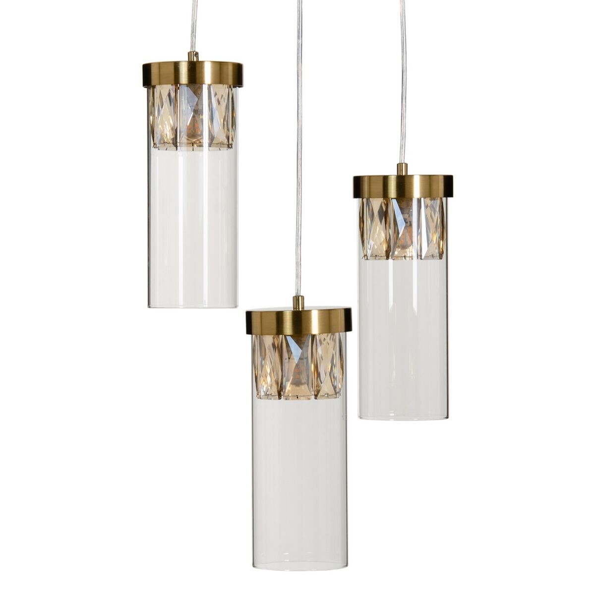 Candeeiro de teto Cristal Dourado Metal 27 cm 31 x 31 x 45 cm