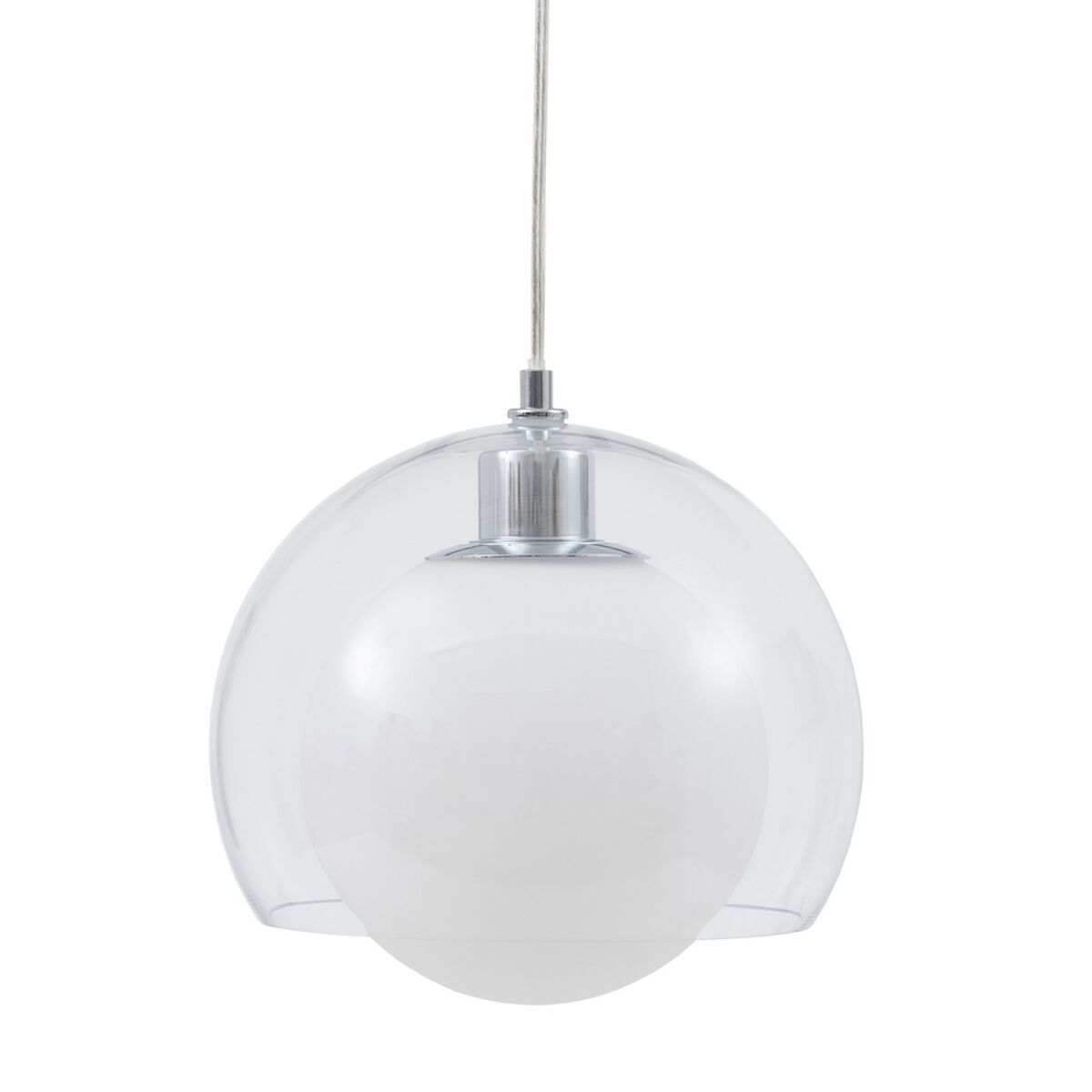 Candeeiro de teto 25 x 25 x 19,5 cm Cristal Prata Ferro Ø 25 cm