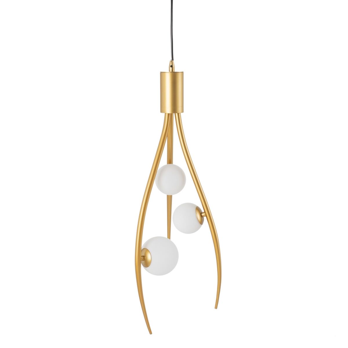 Candeeiro de teto 22 x 22 x 120 cm Cristal Dourado Metal