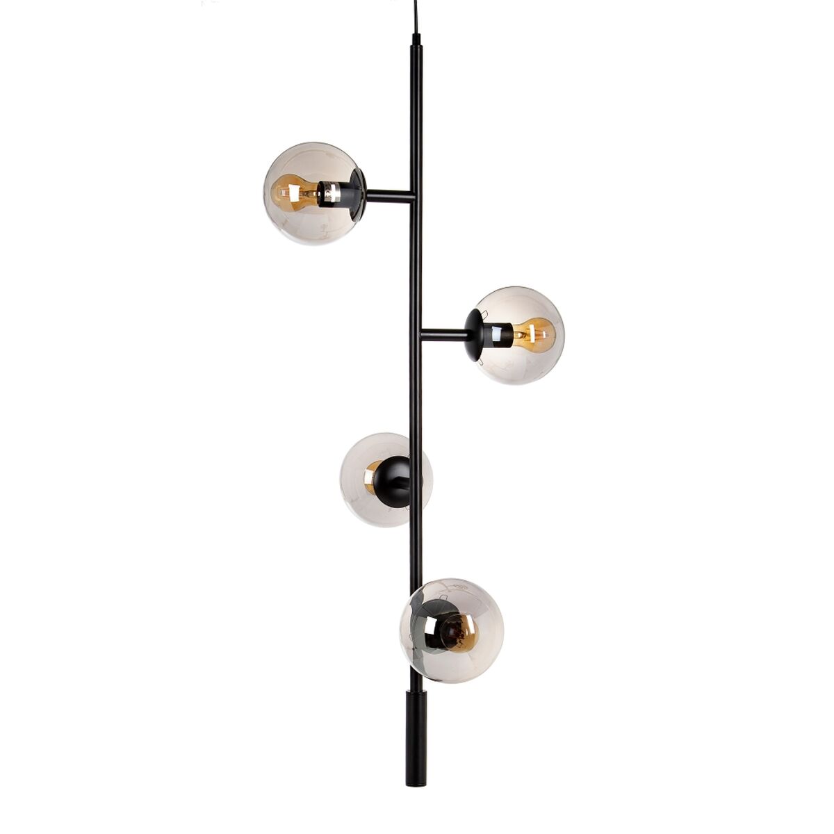 Candeeiro de teto 40 x 40 x 234 cm Cristal Preto Metal Ø 15 cm Moderno