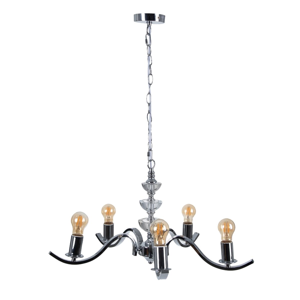 Candeeiro de teto 63,5 x 60,5 x 91 cm Cristal Metal Prata