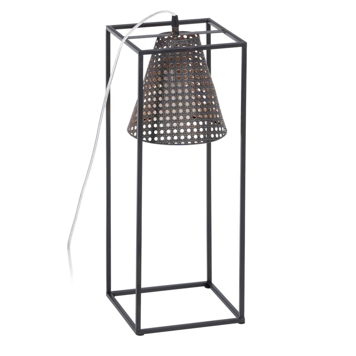 Luminária de chão Preto Dourado Metal 20 x 20 x 57 cm