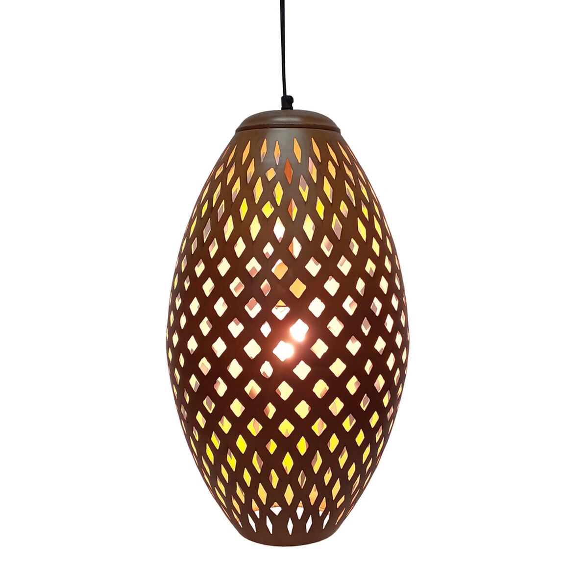 Candeeiro de teto Dourado Metal Creme 30 x 30 x 53 cm