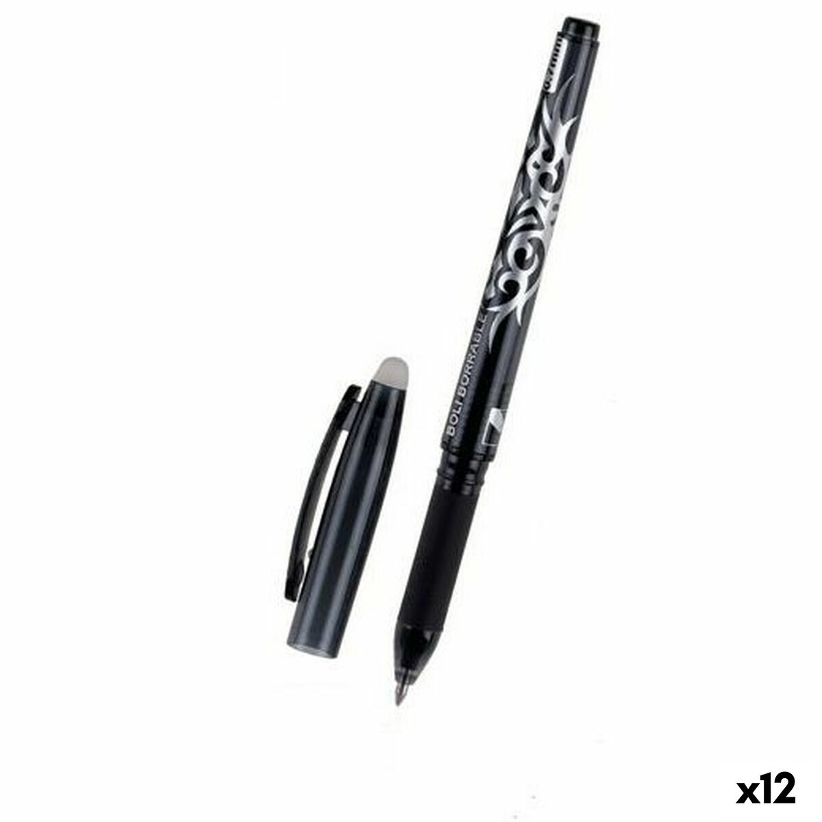 Caneta MP Preto Tinta apagável 0,7 mm (12 Unidades)
