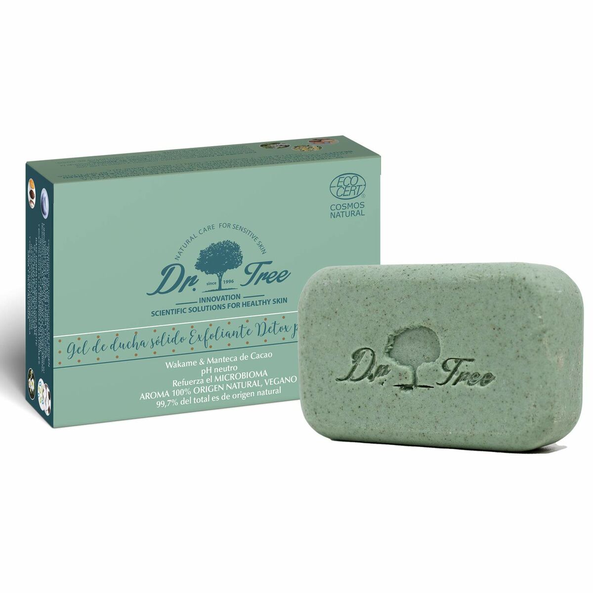 Barra de Gel Dr. Tree Gel De Ducha Sólido Pele sensível Exfoliante 120 g (Hidratante) (Calmante) (Refrescante)