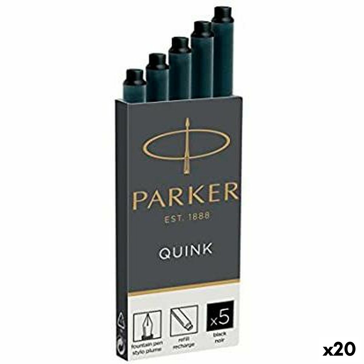 Recarga de tinta para caneta Parker Quink (20 Unidades)
