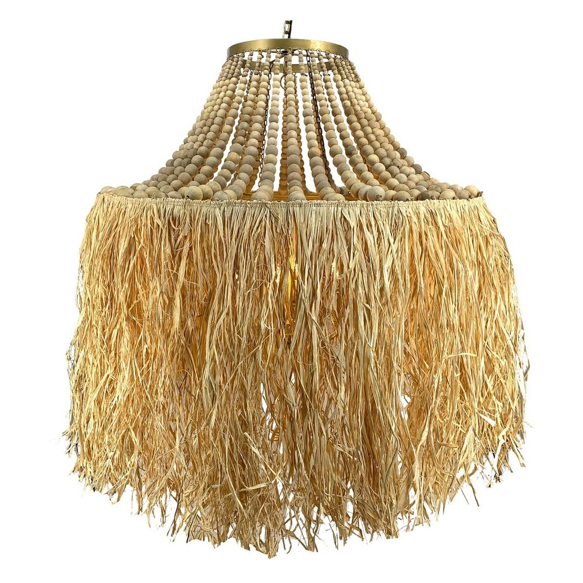 Candeeiro de teto 80 x 80 x 90 cm Natural Metal Madeira