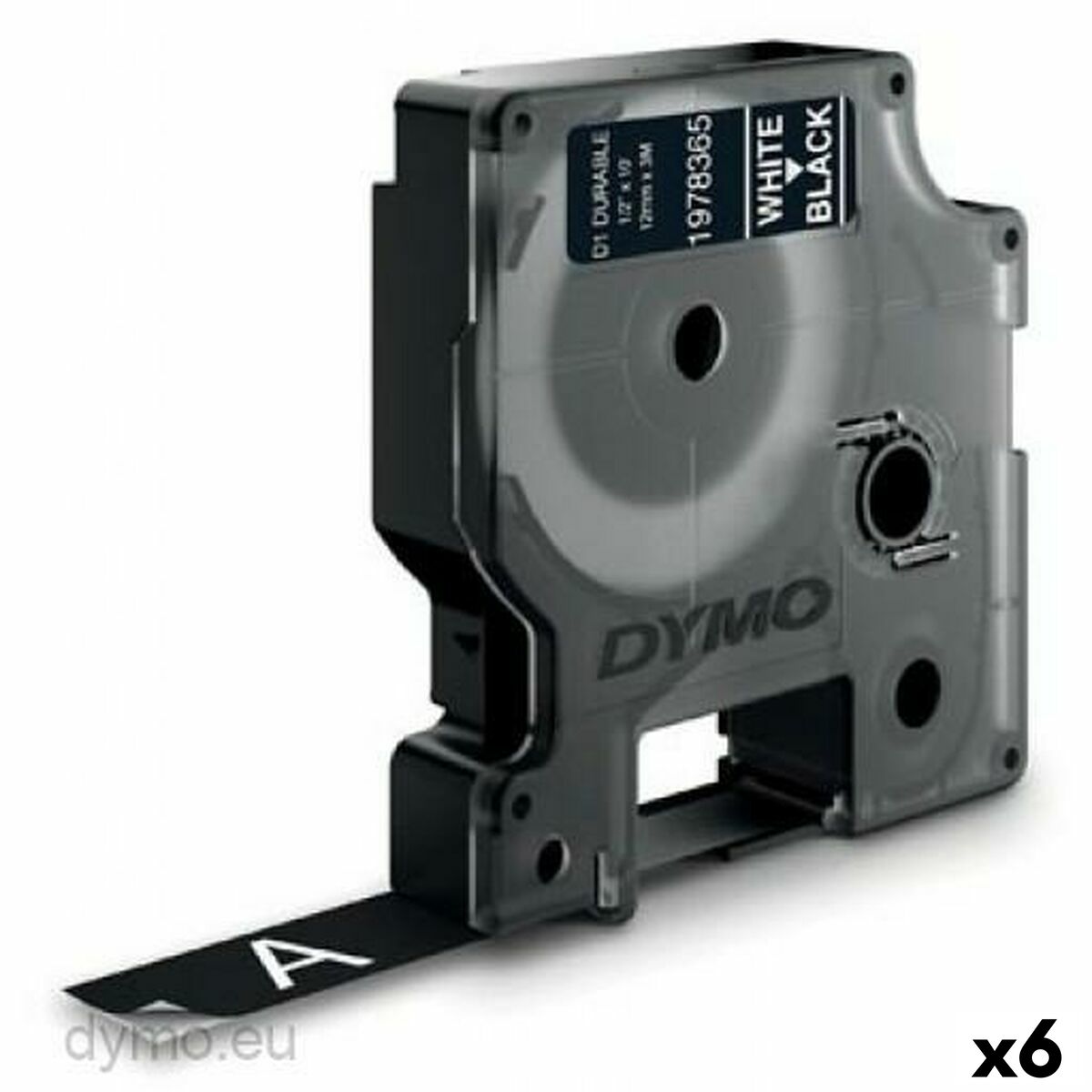 Fita de transferência térmica Dymo D1 Durable Branco Preto 12 mm x 3 m (6 Unidades)