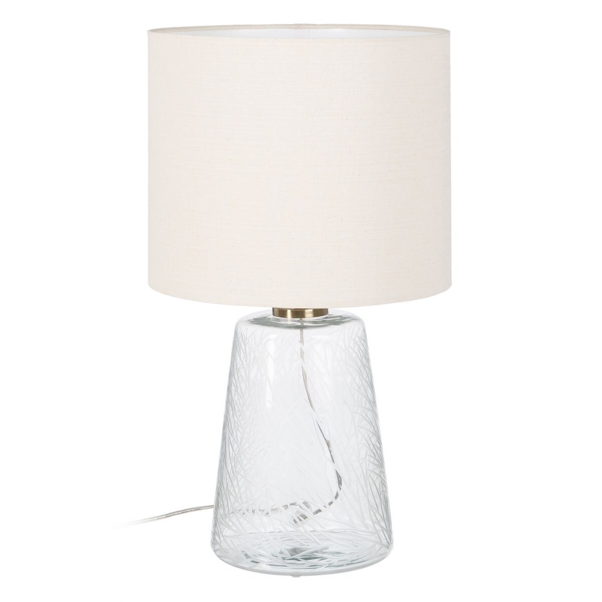 Lâmpada de mesa Branco Dourado Algodão Metal Cristal Latão Ferro 40 W 220 V 240 V 220-240 V 35 x 35 x 63 cm