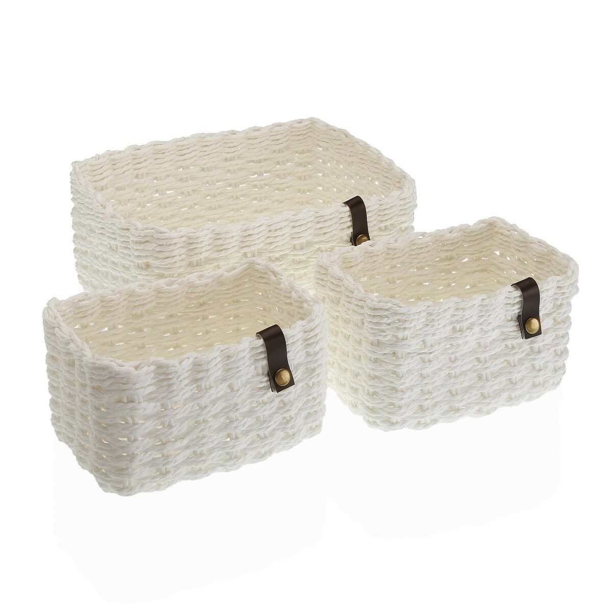 Conjunto de Cestas Versa 19 x 12 x 26 cm Branco