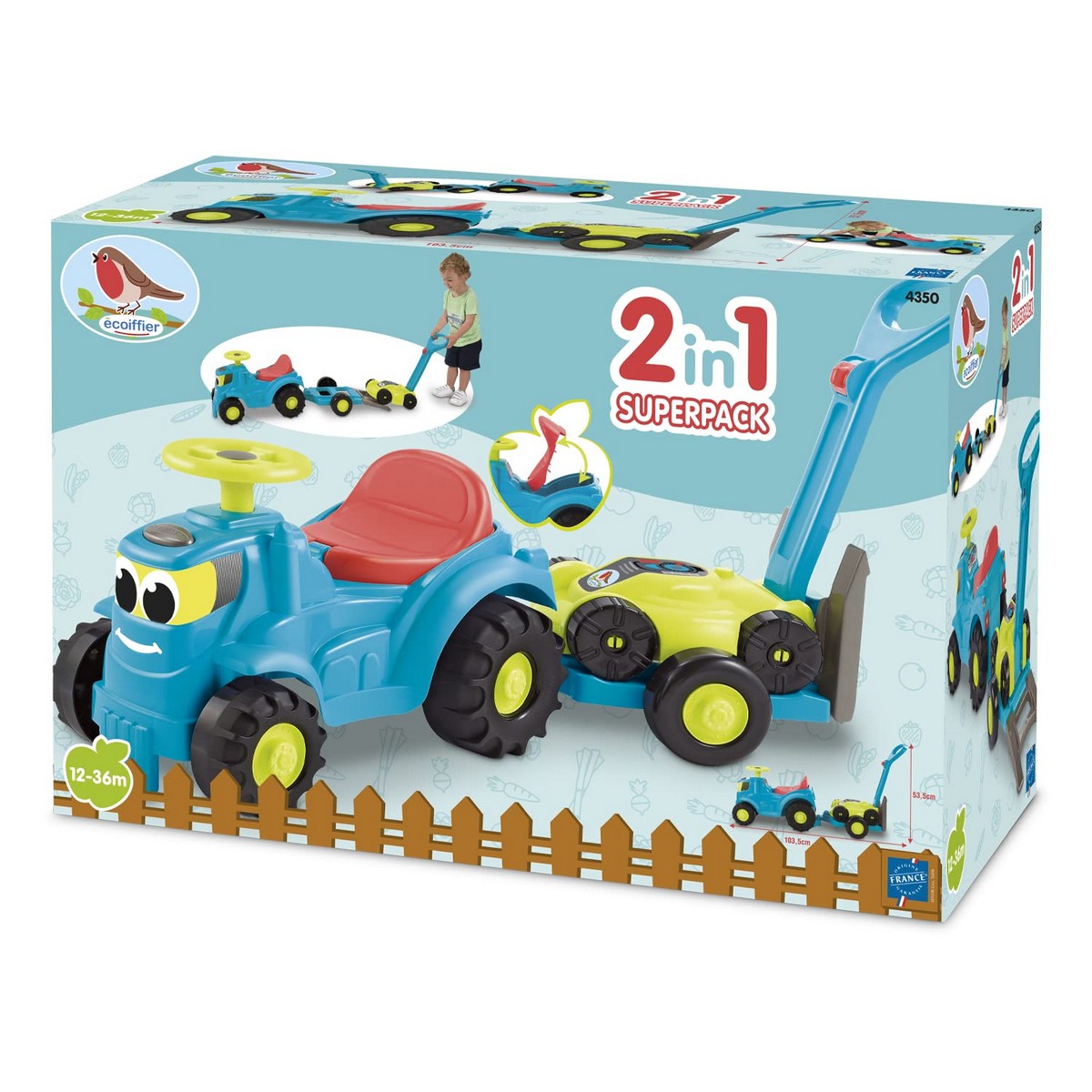 Andarilho Ecoiffier Trailer Tractor Extrator Reboque