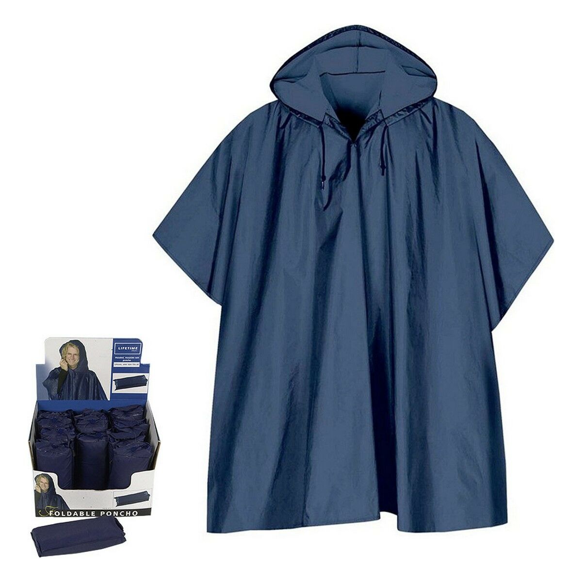Impermeável Poncho Azul (Tamanho único)