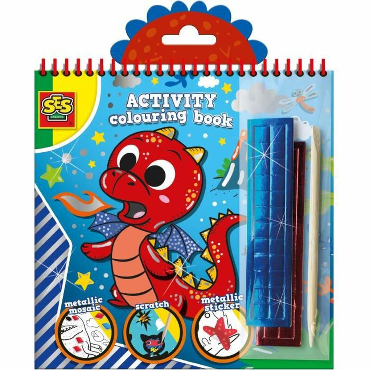 Desenhos para pintar SES Creative Activity Colouring Book 3 em 1 Caderno