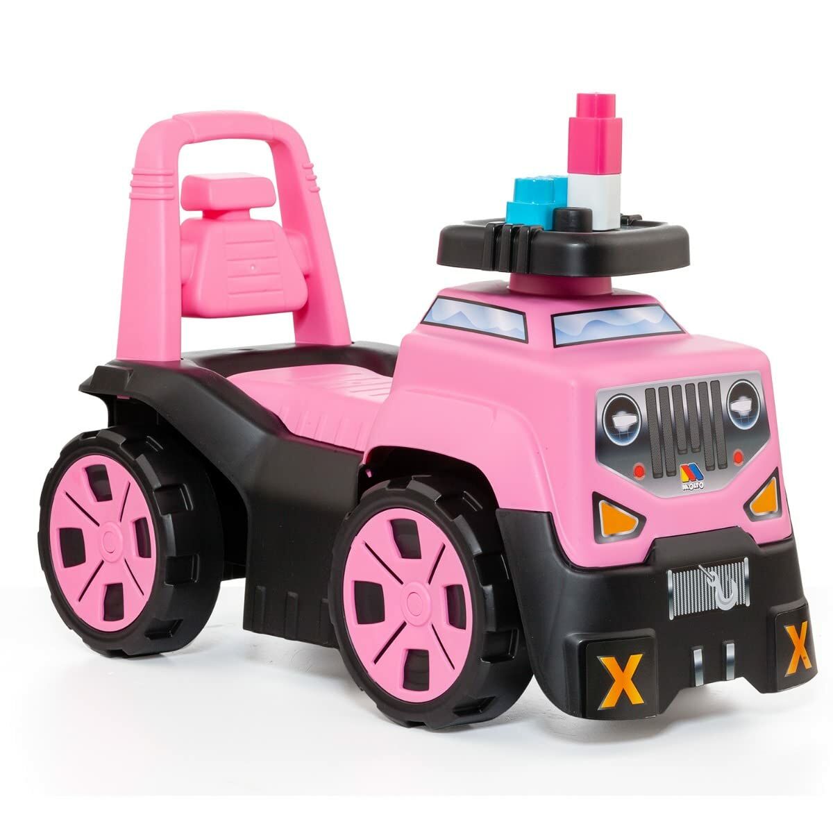 Andarilho Moltó 3x1 Wheels & Blocks 10 Peças 89 cm Cor de Rosa