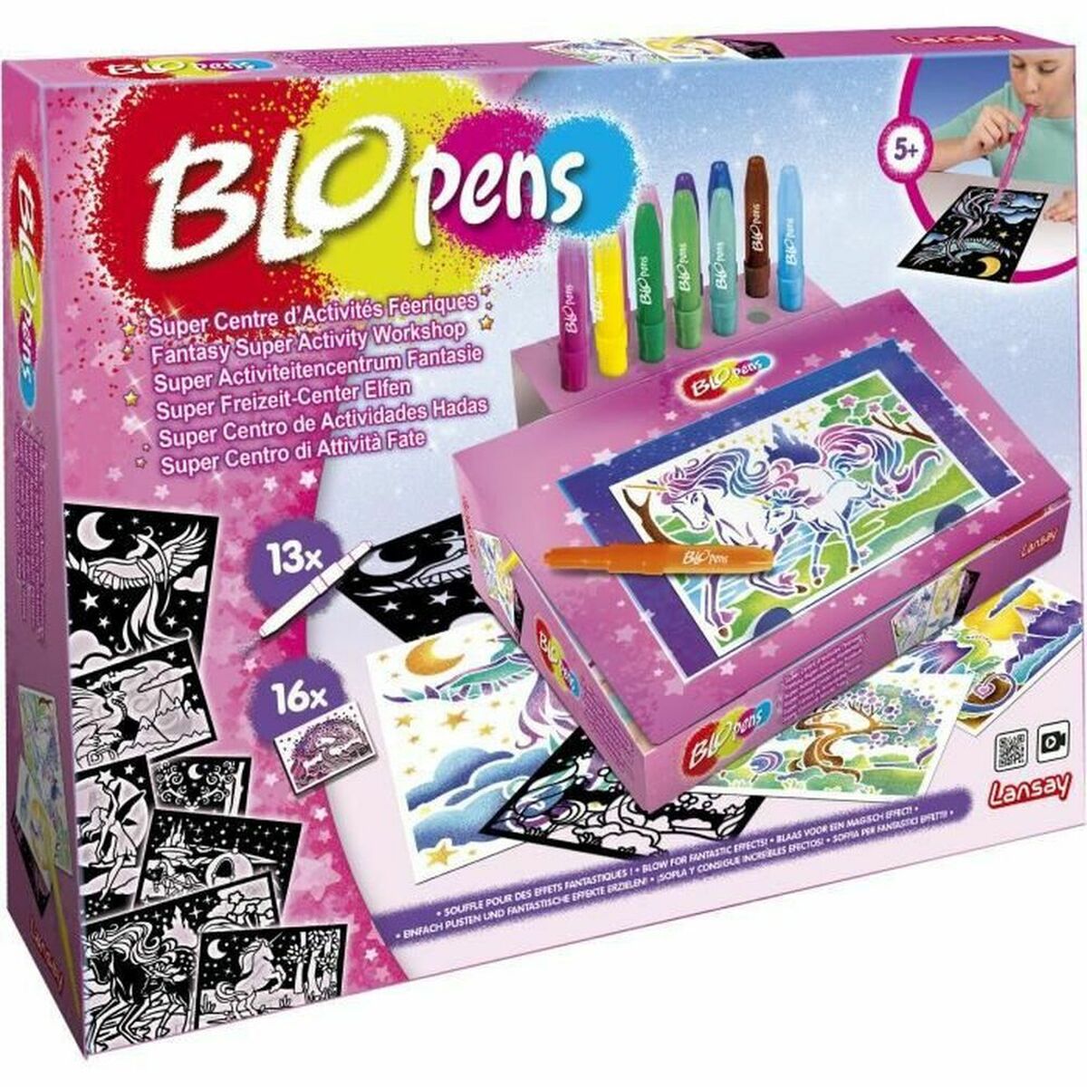 Conjunto de pintura Lansay Blopens Cor de Rosa 27 x 9 x 35 cm