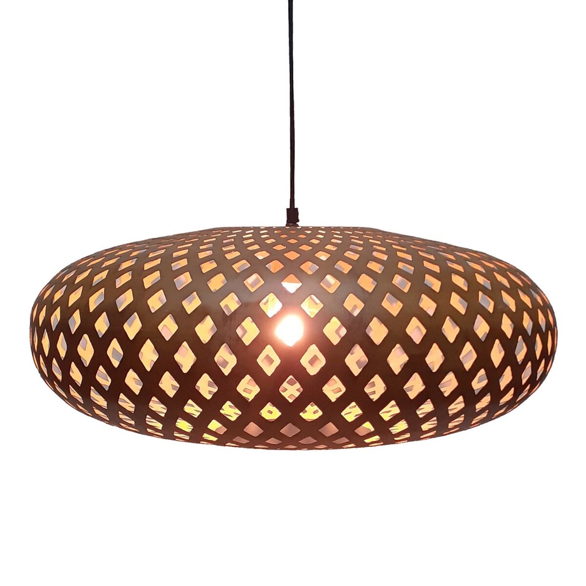 Candeeiro de teto 56 x 56 x 24 cm Dourado Metal Creme