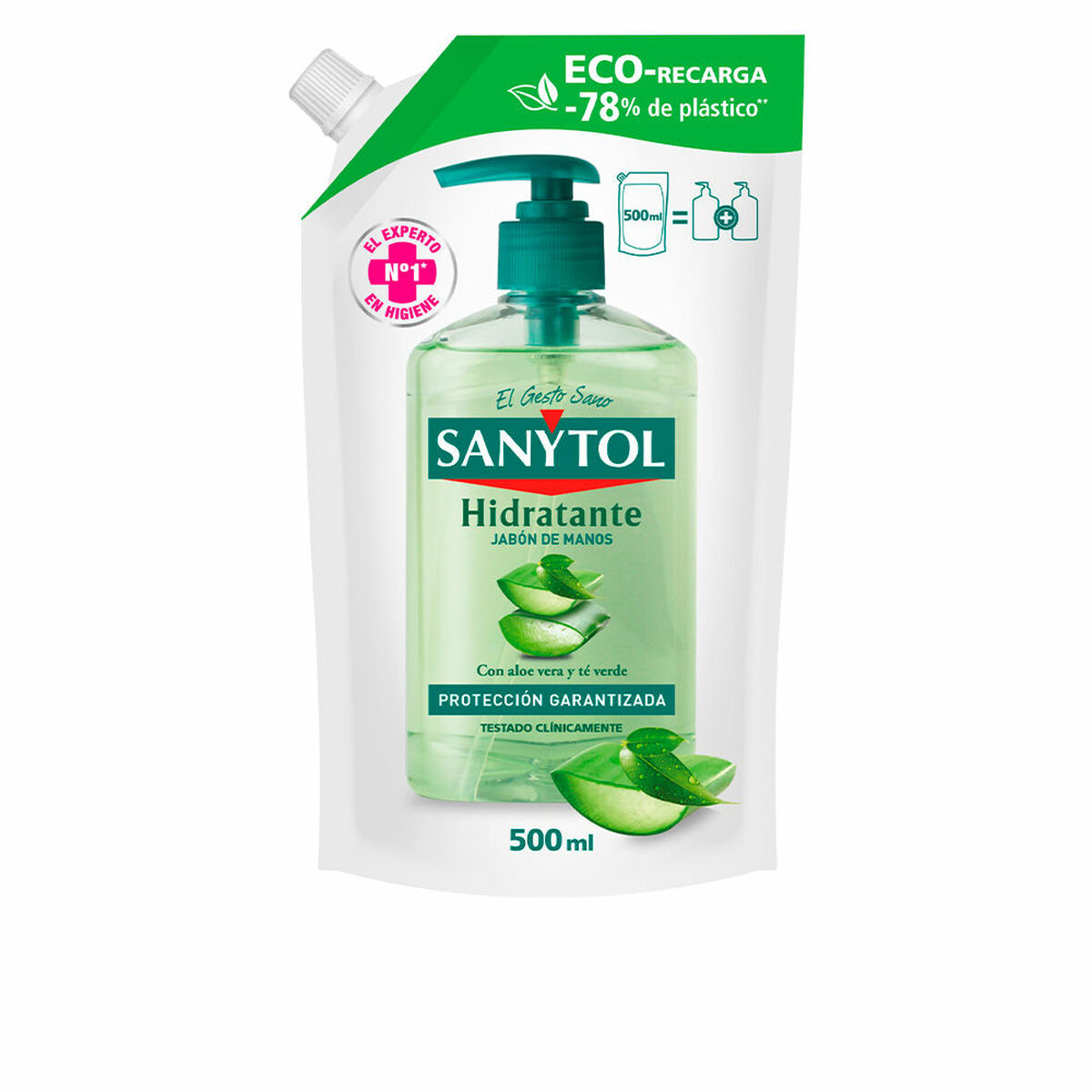 Sabonete de Mãos Sanytol Sanytol Recambio 500 ml Recarga Aloé Vera