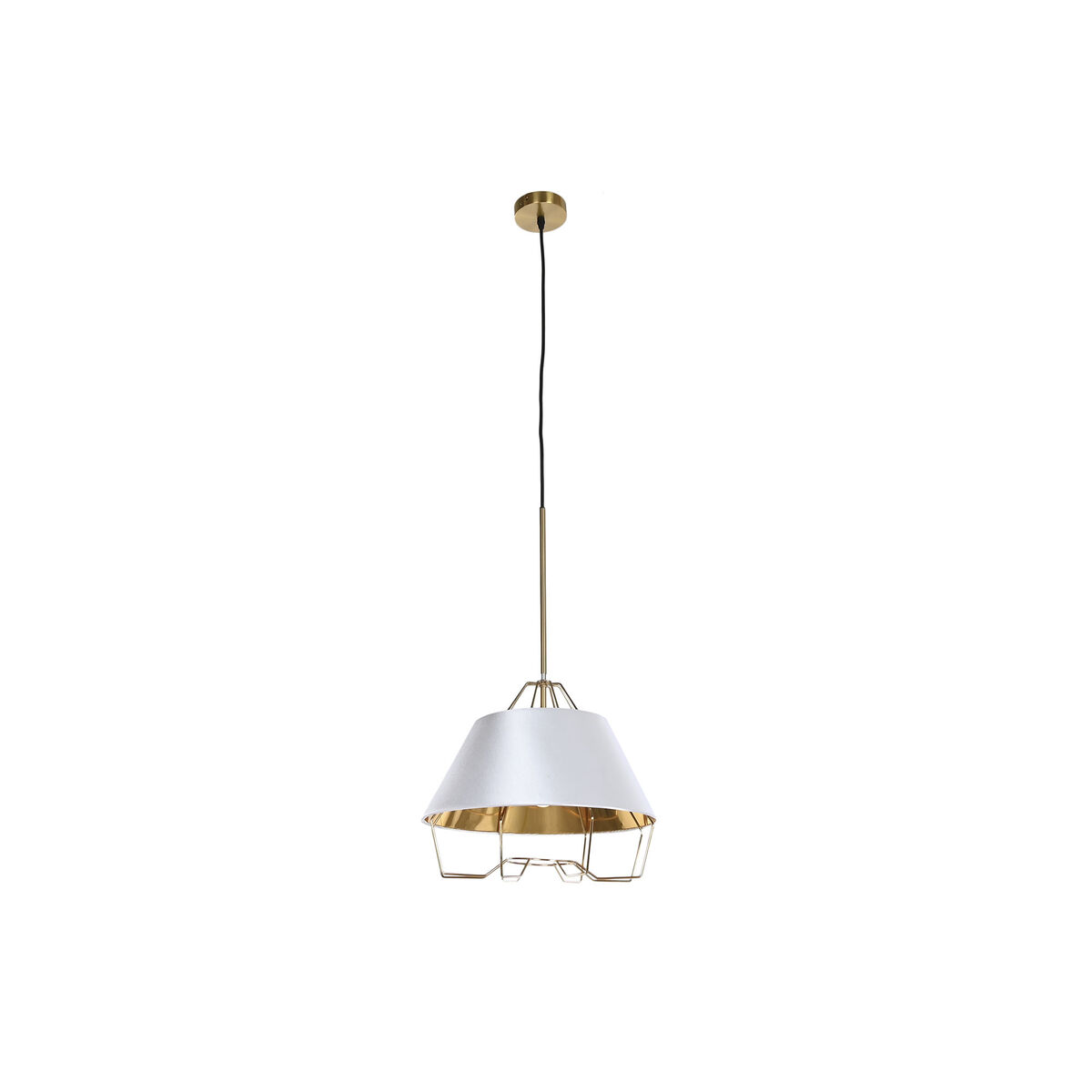 Candeeiro de teto DKD Home Decor Branco Dourado PVC Metal 50 W 38 x 38 x 32 cm