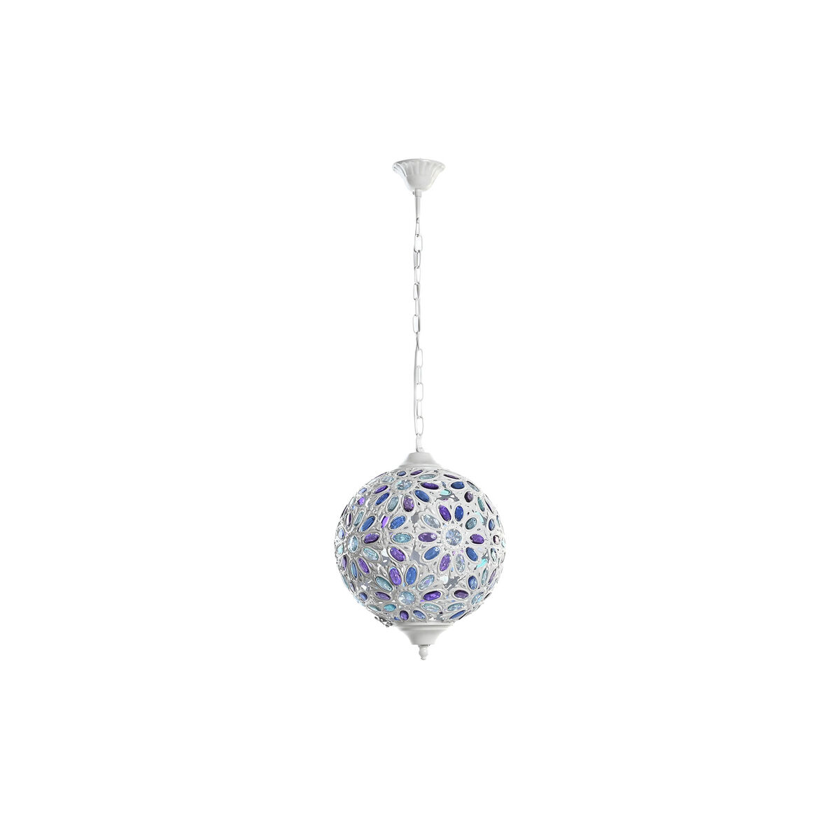 Candeeiro de teto DKD Home Decor 28 x 28 x 44 cm Metal Branco Multicolor 50 W