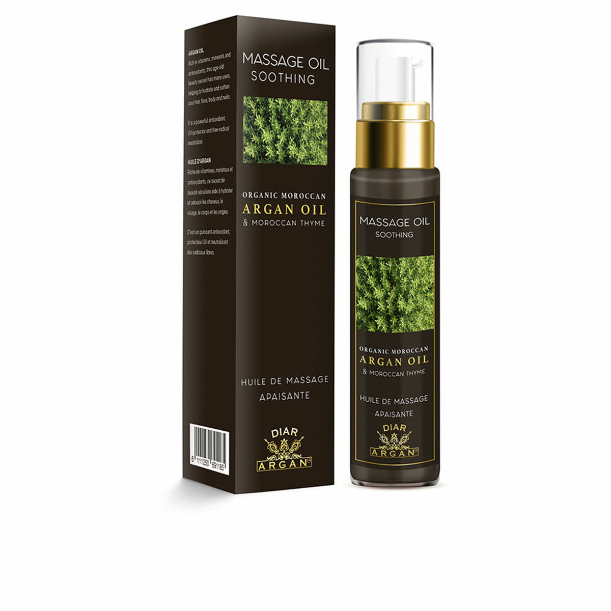 Óleo de Massagem Aromático Diar Argan Aceite Calmante Para Masaje 50 ml Tomilho Argão