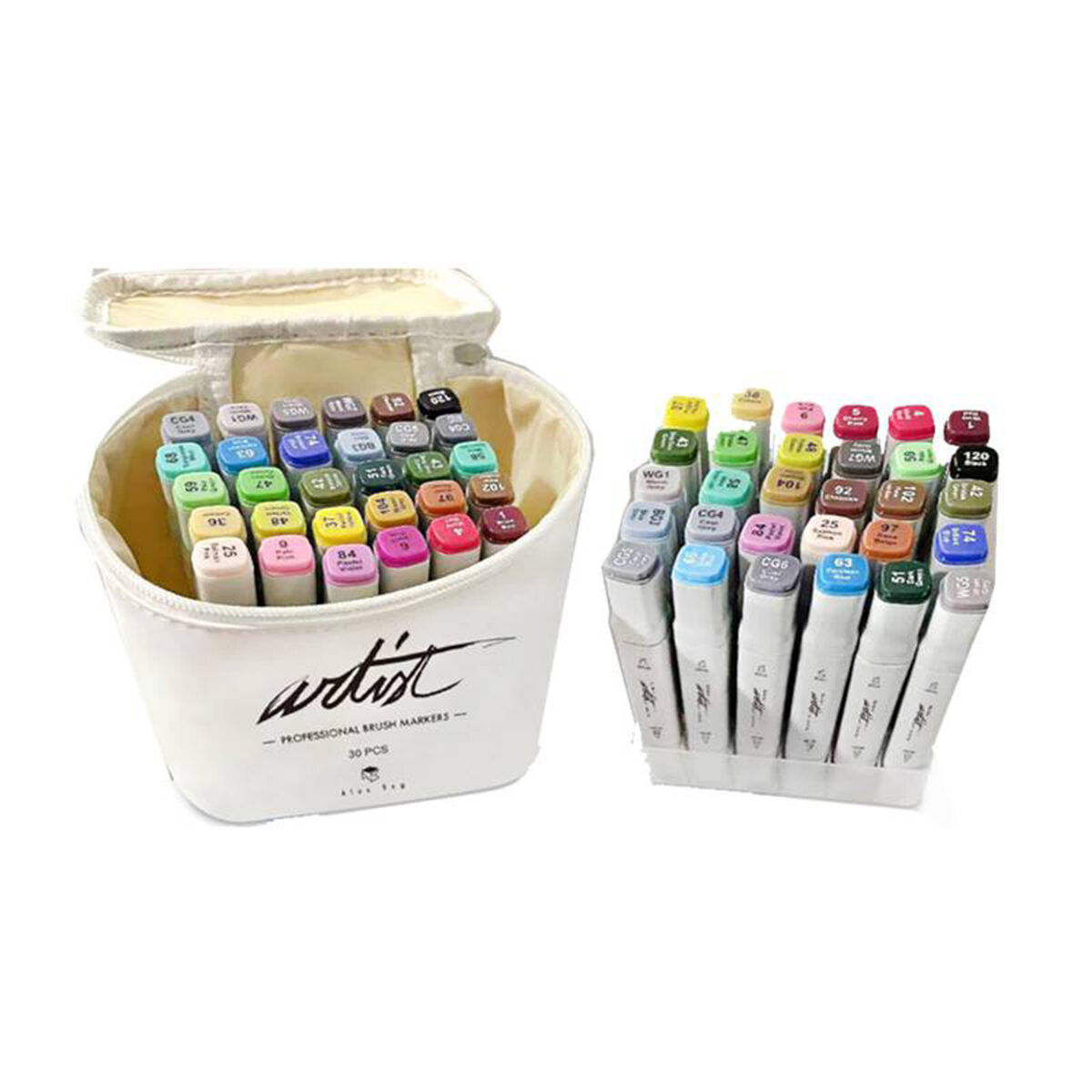 Conjunto de Canetas de Feltro Alex Bog Canvas Luxe Professional 30 Peças Estojo Multicolor
