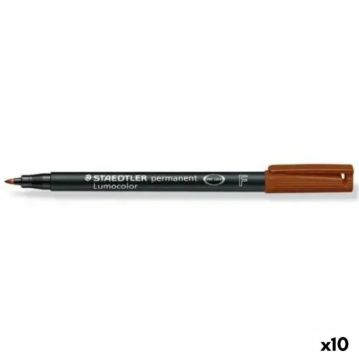 Rotulador permanente Staedtler Lumocolor Castanho (10 Unidades)