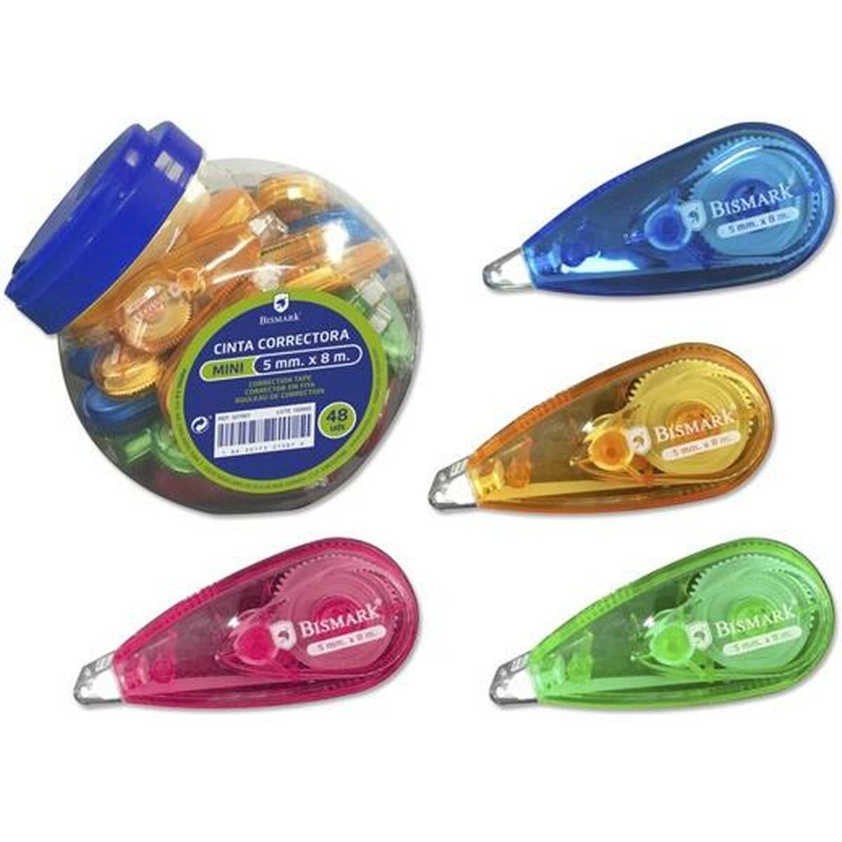 Fita Corretora Bismark Mini 8 m 48 Unidades Multicolor