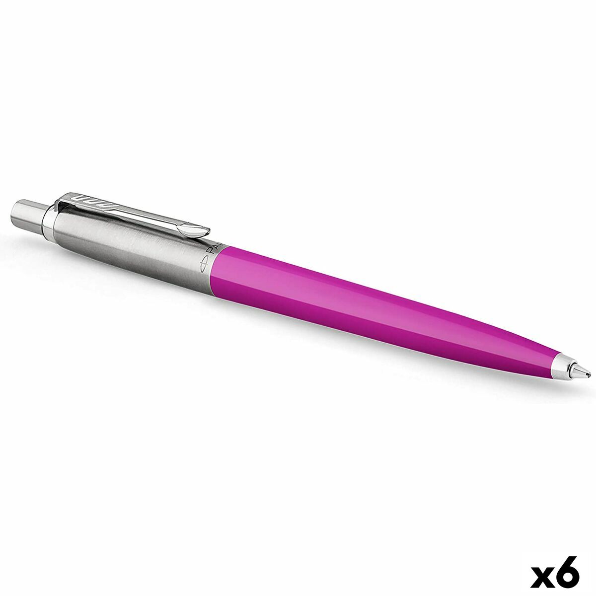 Caneta Parker Jotter Originals Aço Magenta (6 Unidades)