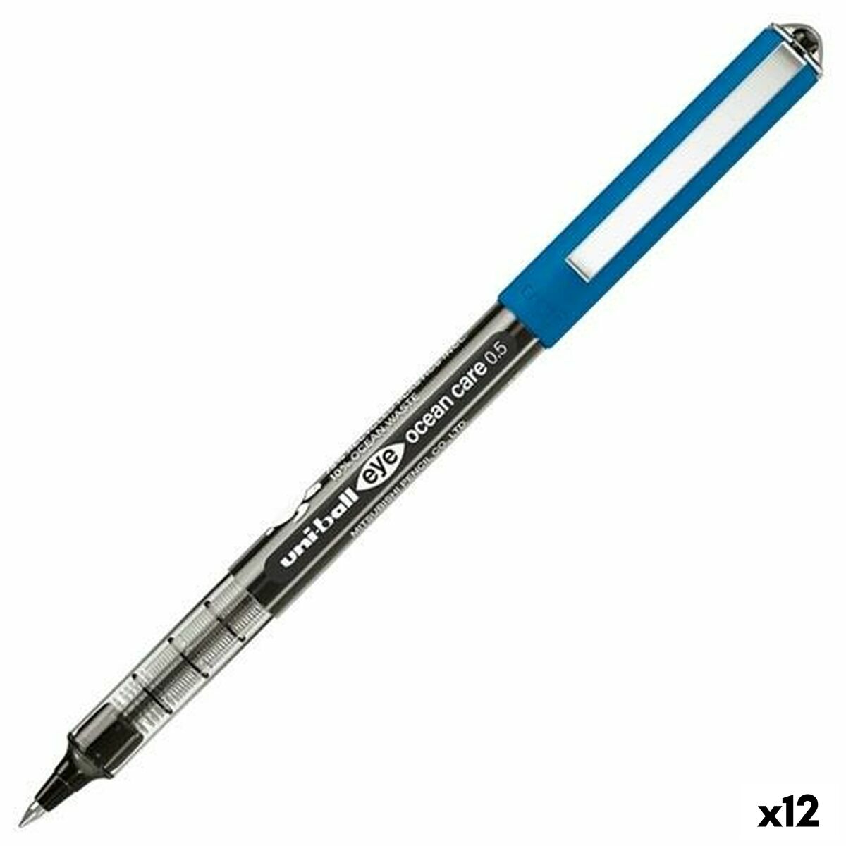 Esferográfica de tinta líquida Uni-Ball Eye Ocean Care Preto 0,5 mm (12 Unidades)