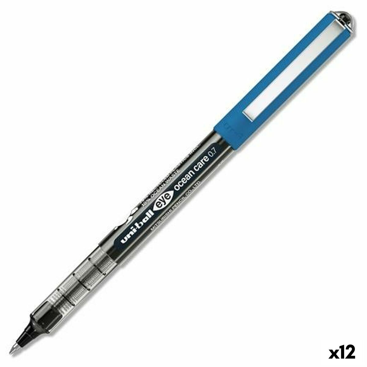 Esferográfica de tinta líquida Uni-Ball Eye Ocean Care Preto 0,7 mm (12 Unidades)
