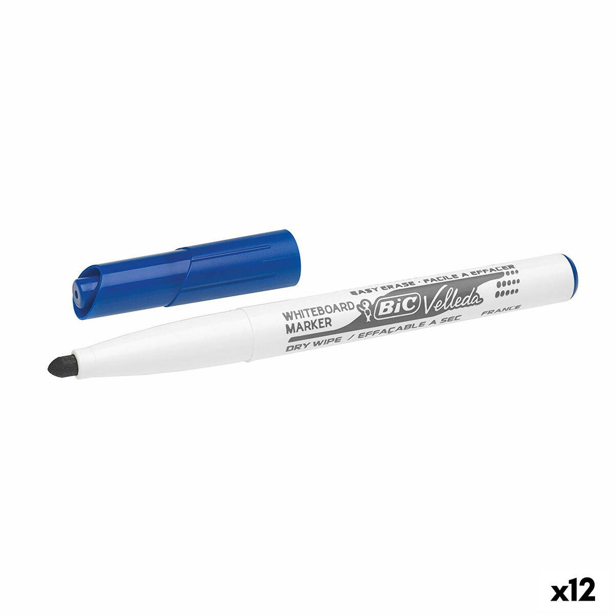Marcador para Quadro Bic Velleda 1741 Azul Branco (12 Unidades)