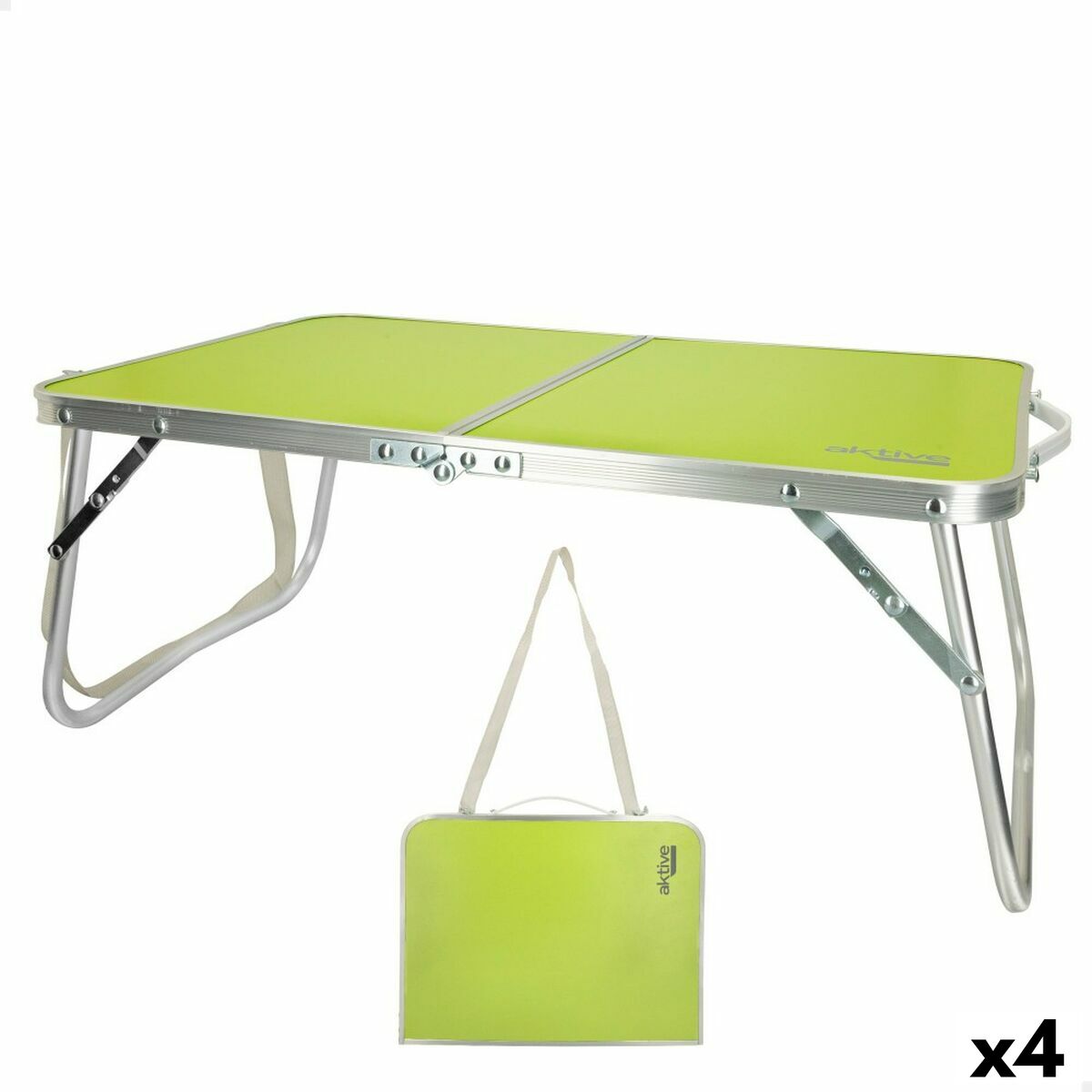 Mesa Dobrável Aktive Pistáchio 60 x 25 x 40 cm (4 Unidades)