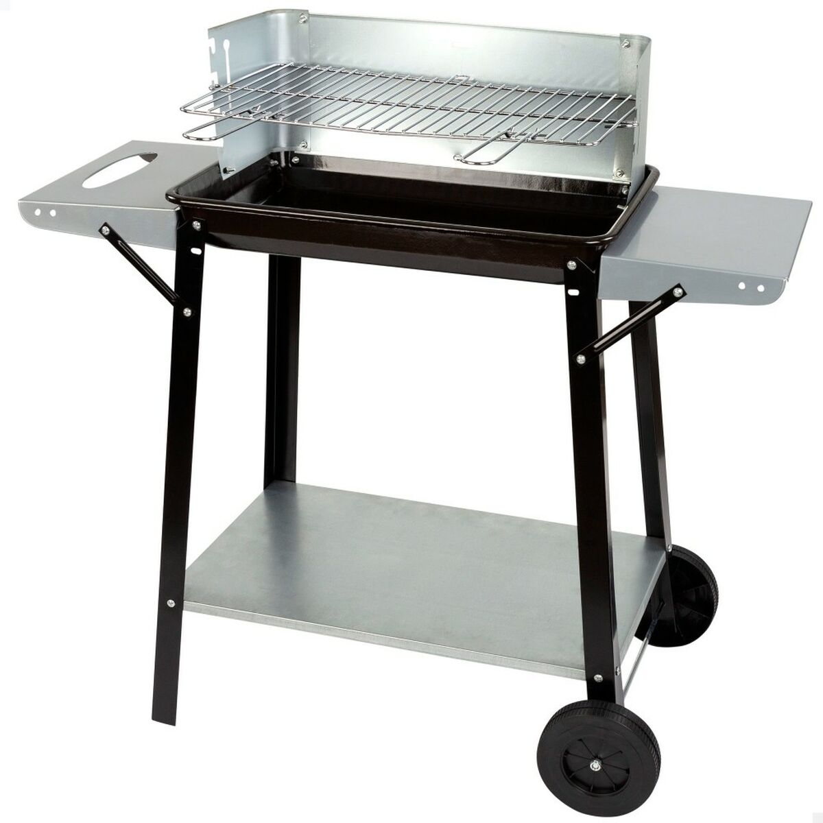 Churrasqueira a Carvão com Rodas Aktive Metal Esmaltado 90 x 85 x 32 cm Preto