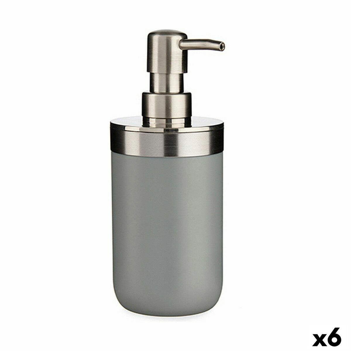 Dispensador de Sabão Berilo Cinzento Plástico 350 ml 8 x 17 x 9 cm (6 Unidades)