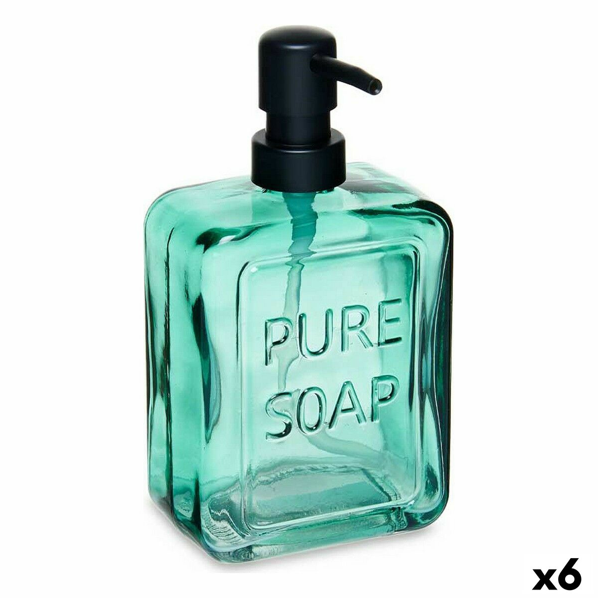 Dispensador de Sabão Berilo Pure Soap Verde Cristal 570 ml 10 x 18 x 6 cm (6 Unidades)