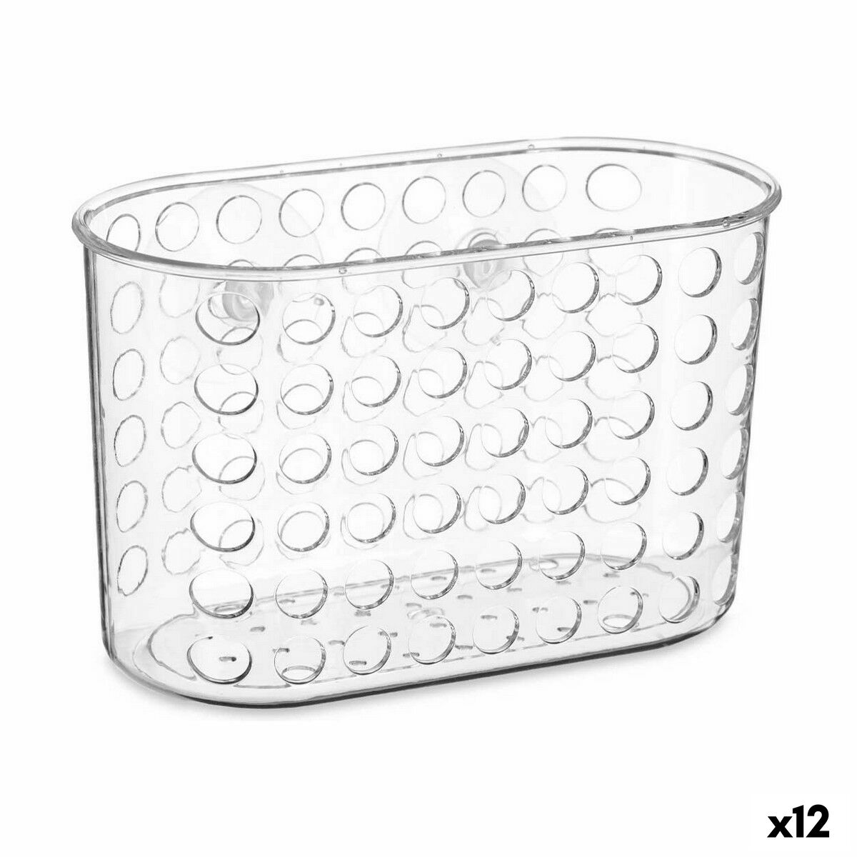 Suporte Organizador para Banheira Berilo Transparente PVC Plástico 19,3 x 12 x 9 cm (12 Unidades)