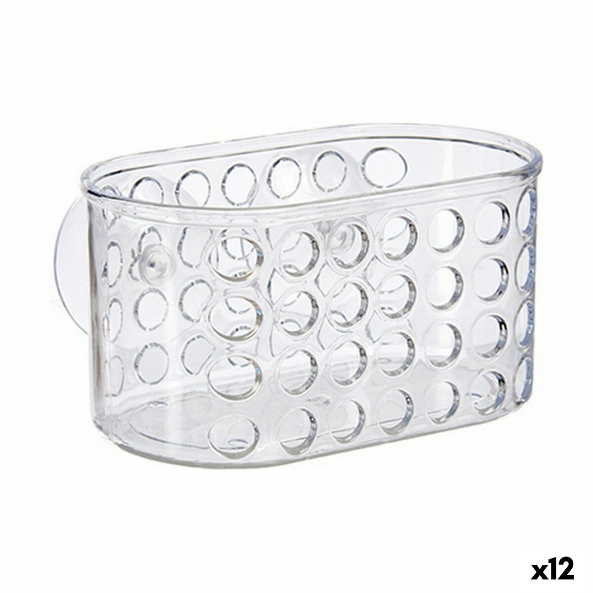 Suporte Organizador para Banheira Berilo Transparente PVC poliestireno 15,8 x 8,5 x 8 cm (12 Unidades)