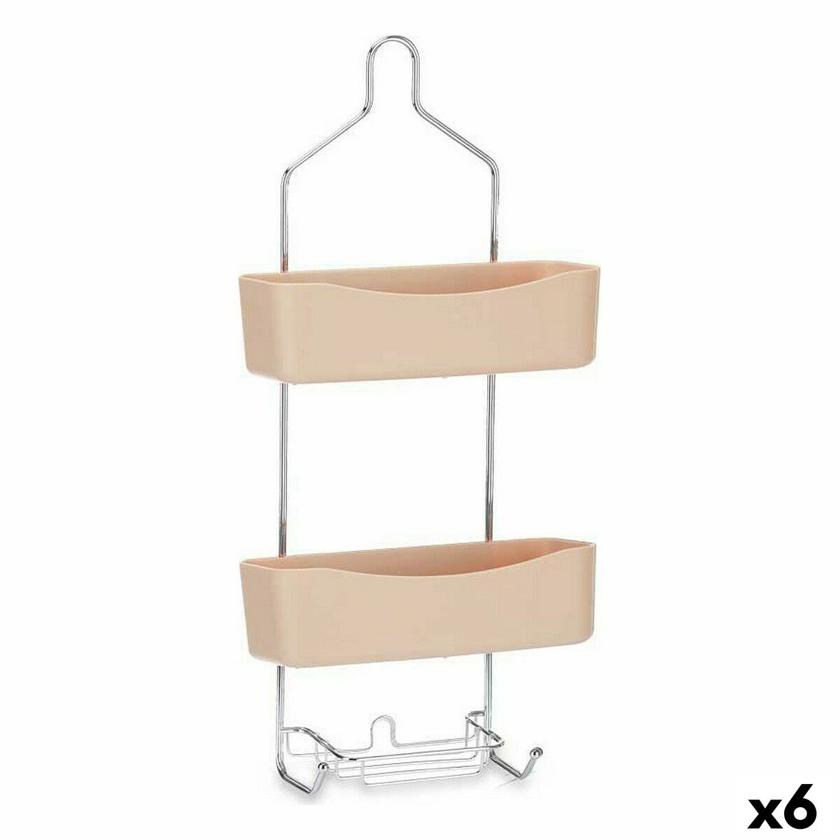 Prateleira de Casa de Banho Berilo Bege Metal Plástico 28 x 60 x 14 cm (6 Unidades)